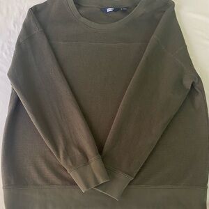 Lands End Women’s Large Olive Green waffle Sweater